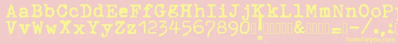 ahabeshastypewriter Font – Yellow Fonts on Pink Background