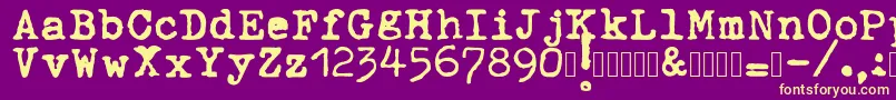 ahabeshastypewriter Font – Yellow Fonts on Purple Background