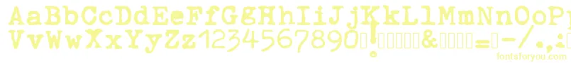 ahabeshastypewriter Font – Yellow Fonts on White Background
