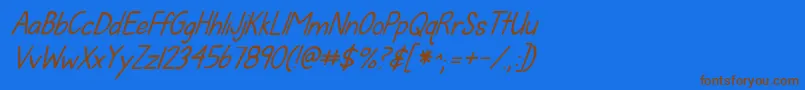 Kgfallforyouitalics Font – Brown Fonts on Blue Background
