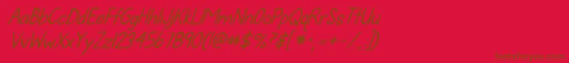 Kgfallforyouitalics Font – Brown Fonts on Red Background