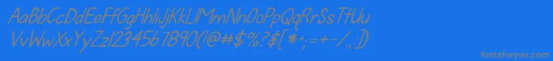 Fonte Kgfallforyouitalics – fontes cinzas em um fundo azul