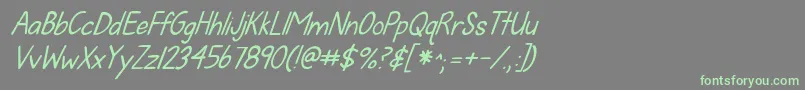 Kgfallforyouitalics Font – Green Fonts on Gray Background