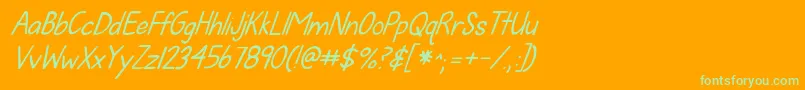 Kgfallforyouitalics Font – Green Fonts on Orange Background