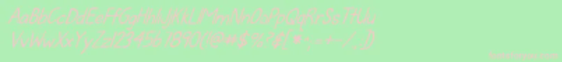 Kgfallforyouitalics-Schriftart – Rosa Schriften auf grünem Hintergrund