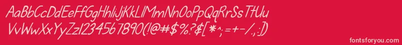 Kgfallforyouitalics Font – Pink Fonts on Red Background