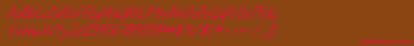 Kgfallforyouitalics Font – Red Fonts on Brown Background