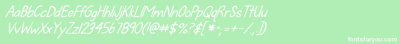 Kgfallforyouitalics Font – White Fonts on Green Background