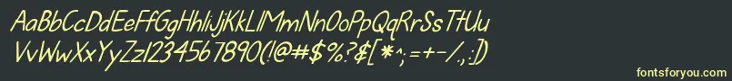 Kgfallforyouitalics Font – Yellow Fonts on Black Background