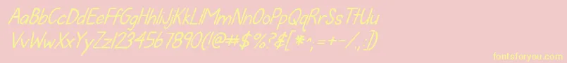 Шрифт Kgfallforyouitalics – жёлтые шрифты на розовом фоне