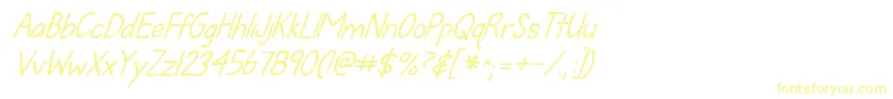 Kgfallforyouitalics-Schriftart – Gelbe Schriften