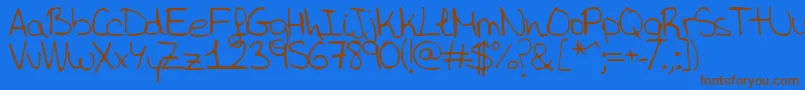 Weitere Informationen zur Aida Garmo   Aida-Schriftart Aida Garmo   Aida-Schriftart – Braune Schriften auf blauem Hintergrund