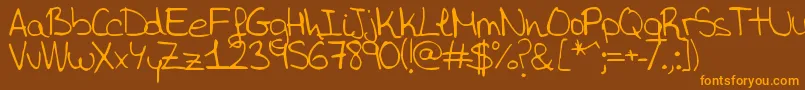 Aida Garmo   Aida-Schriftart – Orangefarbene Schriften auf braunem Hintergrund