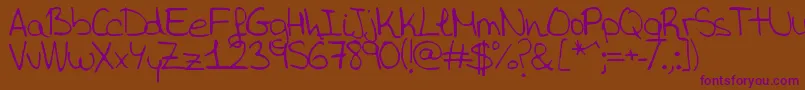 Aida Garmo   Aida-fontti – violetit fontit ruskealla taustalla