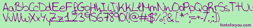 Шрифт Aida Garmo   Aida – фиолетовые шрифты на зелёном фоне