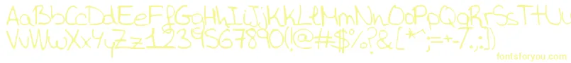 Aida Garmo   Aida-Schriftart – Gelbe Schriften auf weißem Hintergrund