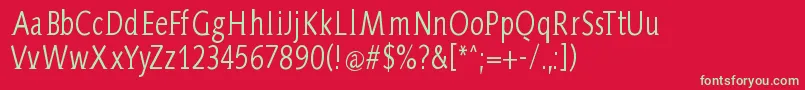 フォントAidaSerifa Condensed – 赤い背景に緑の文字