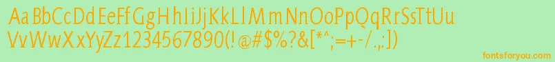 AidaSerifa Condensed Font – Orange Fonts on Green Background