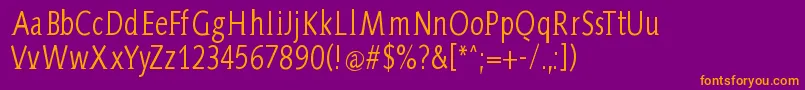 AidaSerifa Condensed Font – Orange Fonts on Purple Background