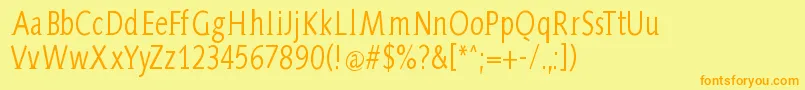 AidaSerifa Condensed Font – Orange Fonts on Yellow Background