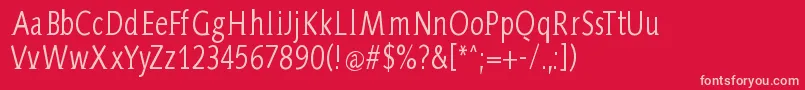 AidaSerifa Condensed Font – Pink Fonts on Red Background