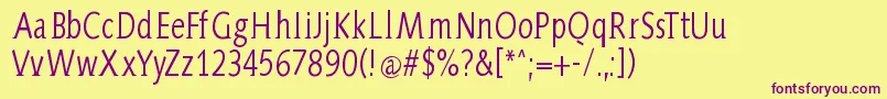 AidaSerifa Condensed Font – Purple Fonts on Yellow Background