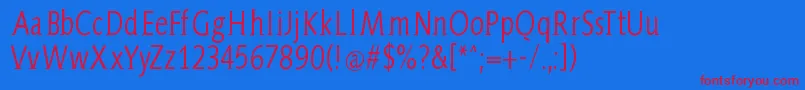 AidaSerifa Condensed Font – Red Fonts on Blue Background