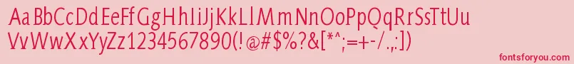 AidaSerifa Condensed Font – Red Fonts on Pink Background