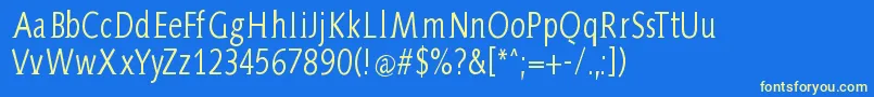 AidaSerifa Condensed Font – Yellow Fonts on Blue Background