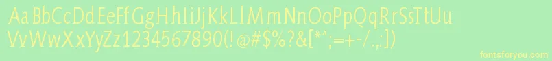 AidaSerifa Condensed Font – Yellow Fonts on Green Background