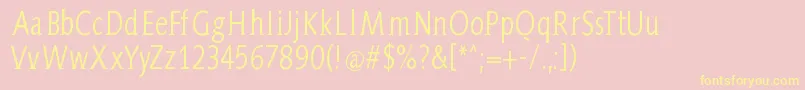 AidaSerifa Condensed Font – Yellow Fonts on Pink Background