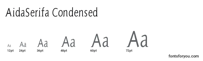 AidaSerifa Condensed-fontin koot