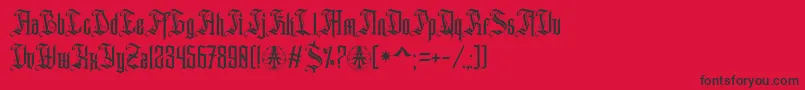 フォントAihet Script Personal Use Only – 赤い背景に黒い文字