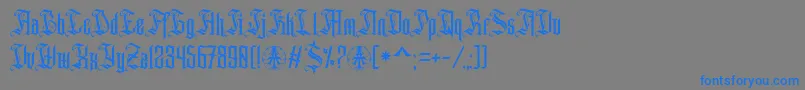 フォントAihet Script Personal Use Only – 灰色の背景に青い文字