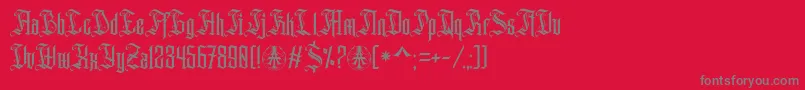 フォントAihet Script Personal Use Only – 赤い背景に灰色の文字