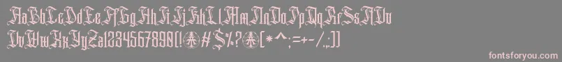 フォントAihet Script Personal Use Only – 灰色の背景にピンクのフォント