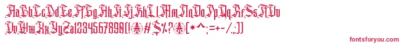 フォントAihet Script Personal Use Only – 白い背景に赤い文字