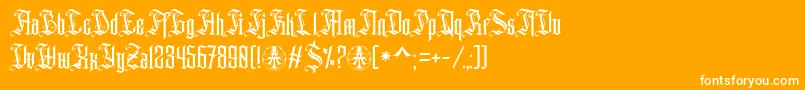 フォントAihet Script Personal Use Only – オレンジの背景に白い文字