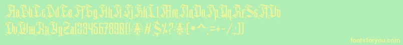 Шрифт Aihet Script Personal Use Only – жёлтые шрифты на зелёном фоне