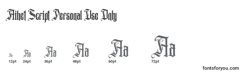 Aihet Script Personal Use Only Font Sizes