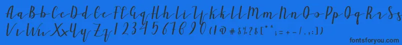Ailand-Schriftart – Schwarze Schriften auf blauem Hintergrund