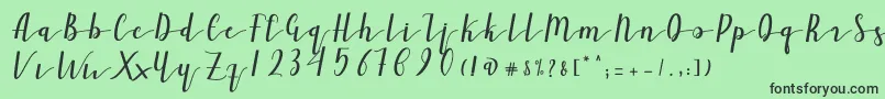 フォントAiland – 緑の背景に黒い文字