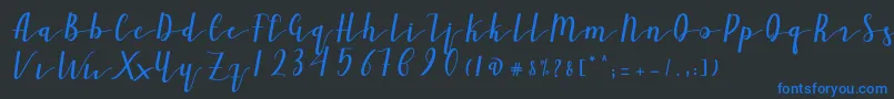 フォントAiland – 黒い背景に青い文字