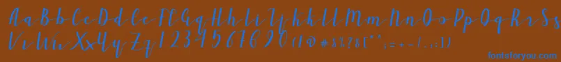 Ailand-fontti – siniset fontit ruskealla taustalla