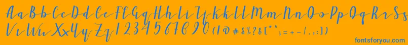 Шрифт Ailand – синие шрифты на оранжевом фоне