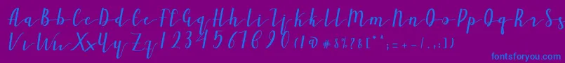 Ailand-Schriftart – Blaue Schriften auf violettem Hintergrund