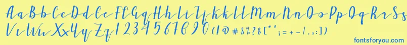 Ailand Font – Blue Fonts on Yellow Background