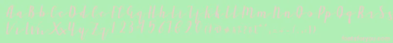 Ailand-fontti – vaaleanpunaiset fontit vihreällä taustalla