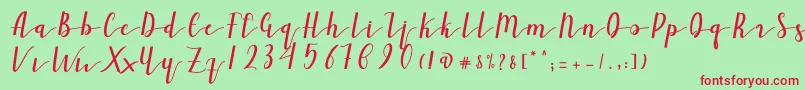 Ailand Font – Red Fonts on Green Background