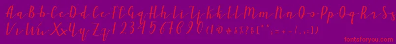 Ailand Font – Red Fonts on Purple Background